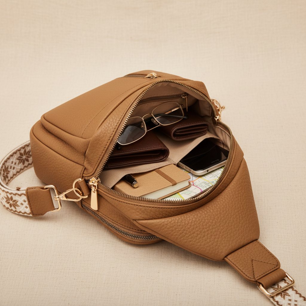 Hazelfärgad Bröstväska