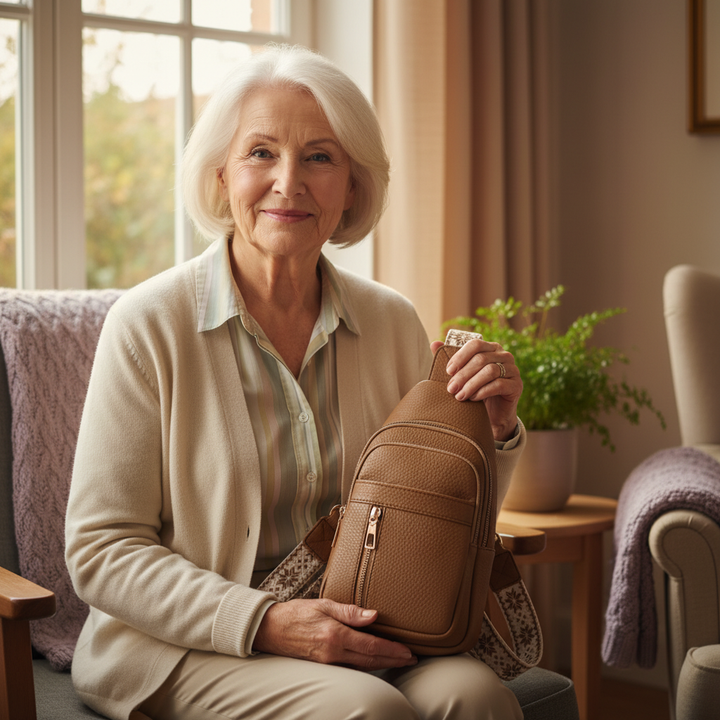 Hazelfärgad Bröstväska